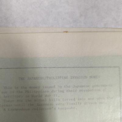 Foreign Banknotes Japanese/Philippine Philippine Gureilla Yugoslavia Uganda Uruguay Lot L