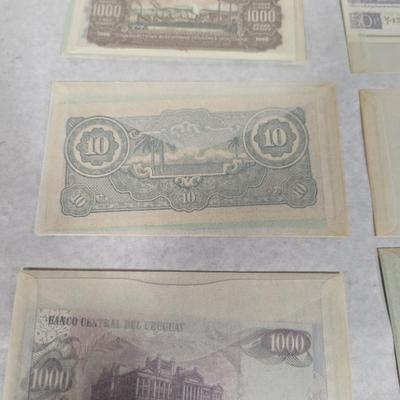 Foreign Banknotes Uruguay Japanese Biafra Laos Yugoslavia ST. Helena Great Britain Japanese/Burma Lot H