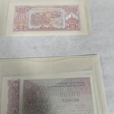Foreign Banknotes Chili Bermuda 6 Pieces Set Specimen Laos Lot E