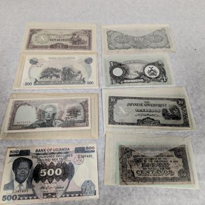 Foreign Banknotes Uganda Philippine Uruguay Biafra Lot A