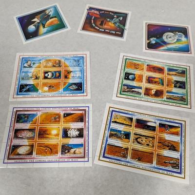 Set Of 5 - Saluting The Coming Exploration Of Mars Stamps