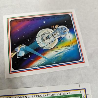 Set Of 5 - Saluting The Coming Exploration Of Mars Stamps
