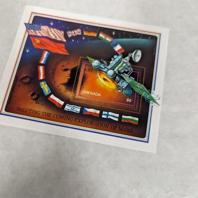 Set Of 5 - Saluting The Coming Exploration Of Mars Stamps
