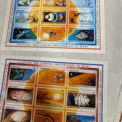 Set Of 5 - Saluting The Coming Exploration Of Mars Stamps