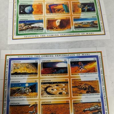 Set Of 5 - Saluting The Coming Exploration Of Mars Stamps