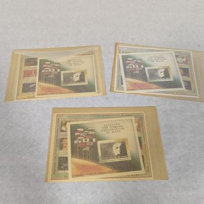 Set Of 3 - Saluting The Coming Exploration Of Mars Stamps