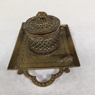 1890 Brass Inkwell