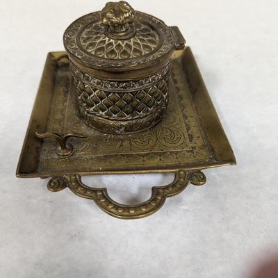 1890 Brass Inkwell