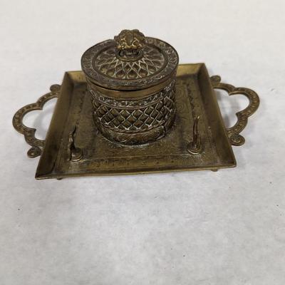 1890 Brass Inkwell