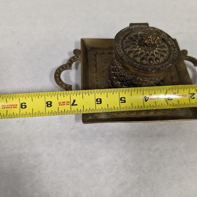 1890 Brass Inkwell