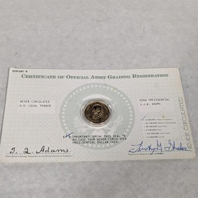 John Quincy Adams Gold Dollar Never Circulated