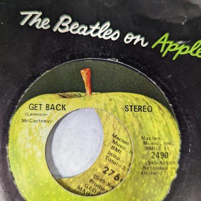 The Beatles on Apple Set of Four 45 Records 'Let it Be' 'Revolution' 'Get Back' 'Mary Hopkins'