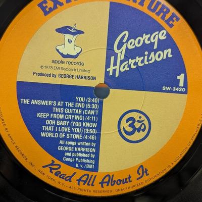 Vintage George Harrison Vinyl Albums 'Extra Texture' and 'Living in the Material World'