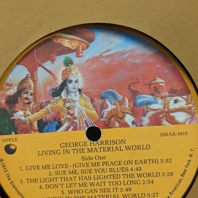 Vintage George Harrison Vinyl Albums 'Extra Texture' and 'Living in the Material World'