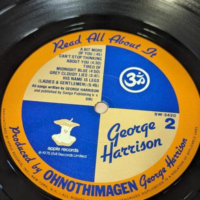 Vintage George Harrison Vinyl Albums 'Extra Texture' and 'Living in the Material World'