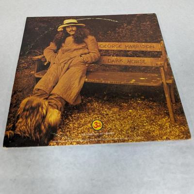 Vintage George Harrison Vinyl Albums 'Darkhorse' and 'Living in the Material World'