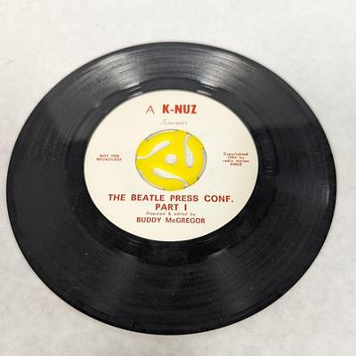 1964 Beatles Interview by Buddy McGregor KNUZ Radio 45 Vinyl Record with Original Mailing Envelope