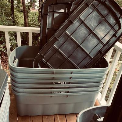 Rugged Tote 50 Gallon Plastic Storage Bins (D-MG)