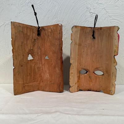 HAND CARVED AND PAINTED WOODEN MASKS