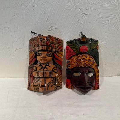 HAND CARVED AND PAINTED WOODEN MASKS