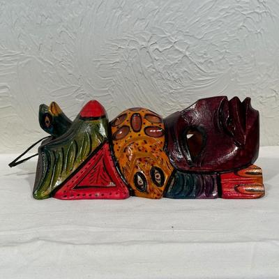 HAND CARVED AND PAINTED WOODEN MASKS