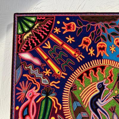 MEXICAN HUICHOL YARN PAINT ART