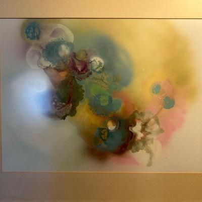 FRAMED ABSTRACT WATERCOLOR