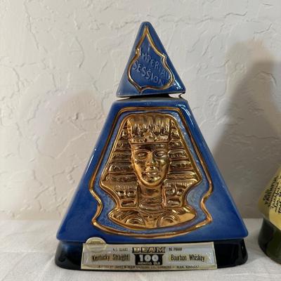 JIM BEAM "YELLOWSTONE NAT. PARK" & "KING TUT" DECANTERS