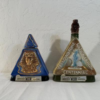 JIM BEAM "YELLOWSTONE NAT. PARK" & "KING TUT" DECANTERS
