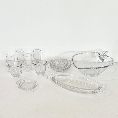 CANDLEWICK ~ Eight (8) Assorted Glassware