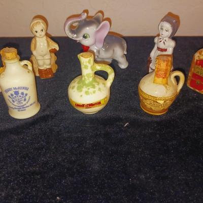 VINTAGE FIGURINES AND SOME OLD SEALED BOTTLES