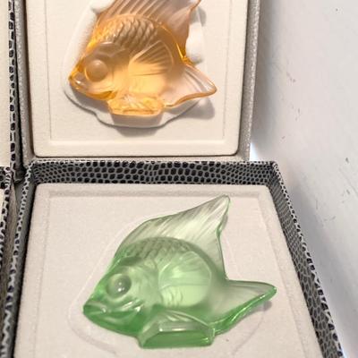 SIX Lalique Fish in Original Boxes