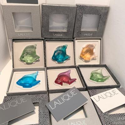 SIX Lalique Fish in Original Boxes