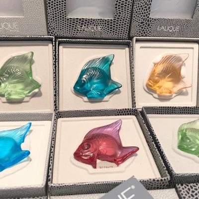 SIX Lalique Fish in Original Boxes