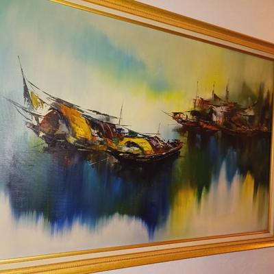 FRAMED OIL ON CANVAS