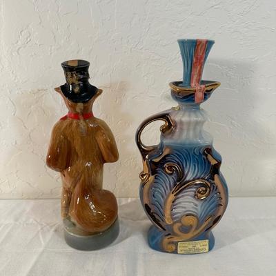 JIM BEAM 1974 FOX & FULL 1975 REFLECTIONS IN GOLD DECANTERS