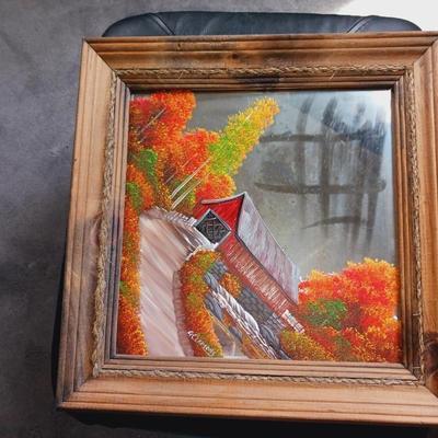 OIL ON CANVAS IN A BEAUTIFUL FRAME AND OIL ON A MIRROR BY G CLEMONS