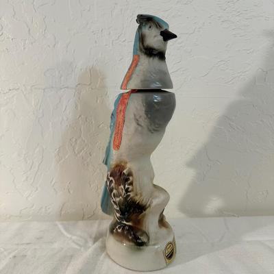 1976 GOLD BEAM DECANTER AND BEAM BLUE JAY