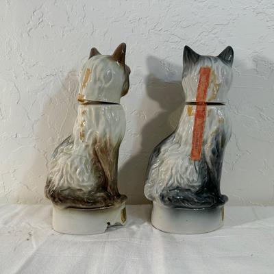 2 JIM BEAM CAT DECANTERS