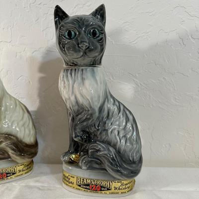 2 JIM BEAM CAT DECANTERS