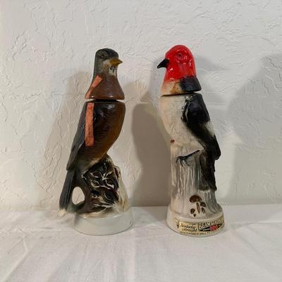 2 JIM BEAM BIRD DECANTERS