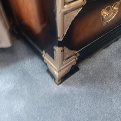 GORGEOUS KOREAN TANSU-STYLE CHINOISERIE CHEST OF DRAWERS W/BUTTERFLY HARDWARE