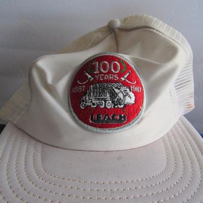 Lot of Leach Co Advertising Items, Baseball Caps, Bags, Plaque