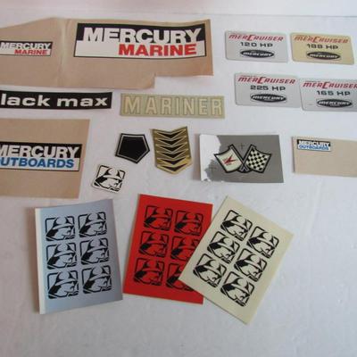Lot of Vintage Mercury Marine Stickers, Tags, Etc