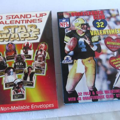 Lot of Vintage Used and Modern Star Wars, NFL Unused Valentines