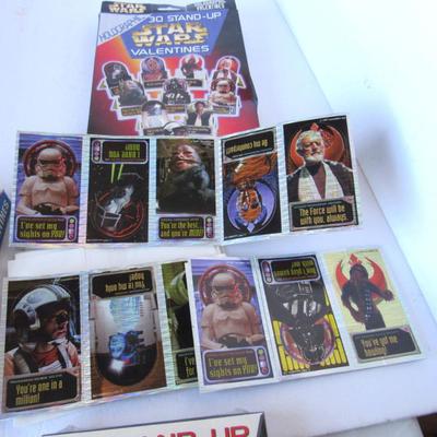 Lot of Vintage Used and Modern Star Wars, NFL Unused Valentines