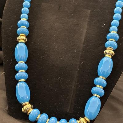 Turquoise Beads tone With Gold Colour Divider Beads