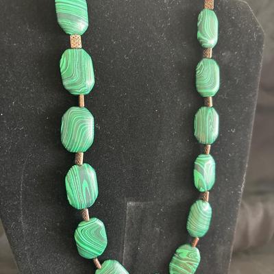 Dark green, soft stone necklace