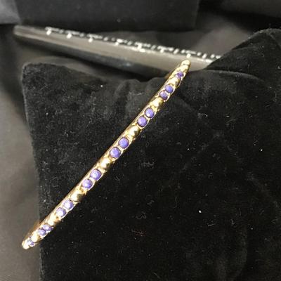 Dainty Bangle Gold With Purple accents