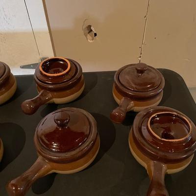 STONEWARE FRENCH ONION SOUP BOWLS PLUS CEREAL BOWLS